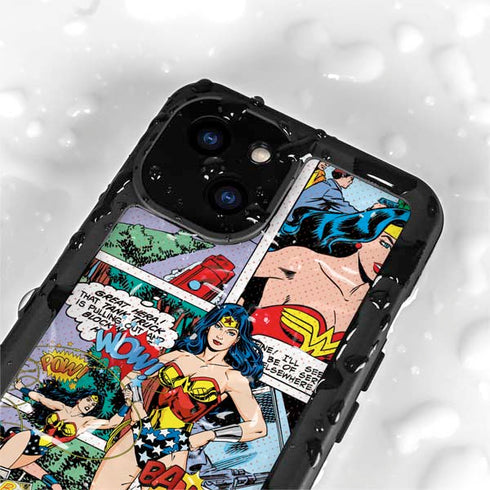 DC Comics Wonder Woman Comic Blast iPhone 15 Waterproof Case